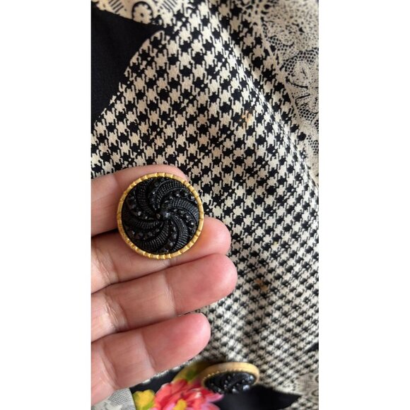 Richie Freeman Womens Vintage 100% Silk Double-Breasted Floral Blazer Sz 10 - Picture 5 of 12